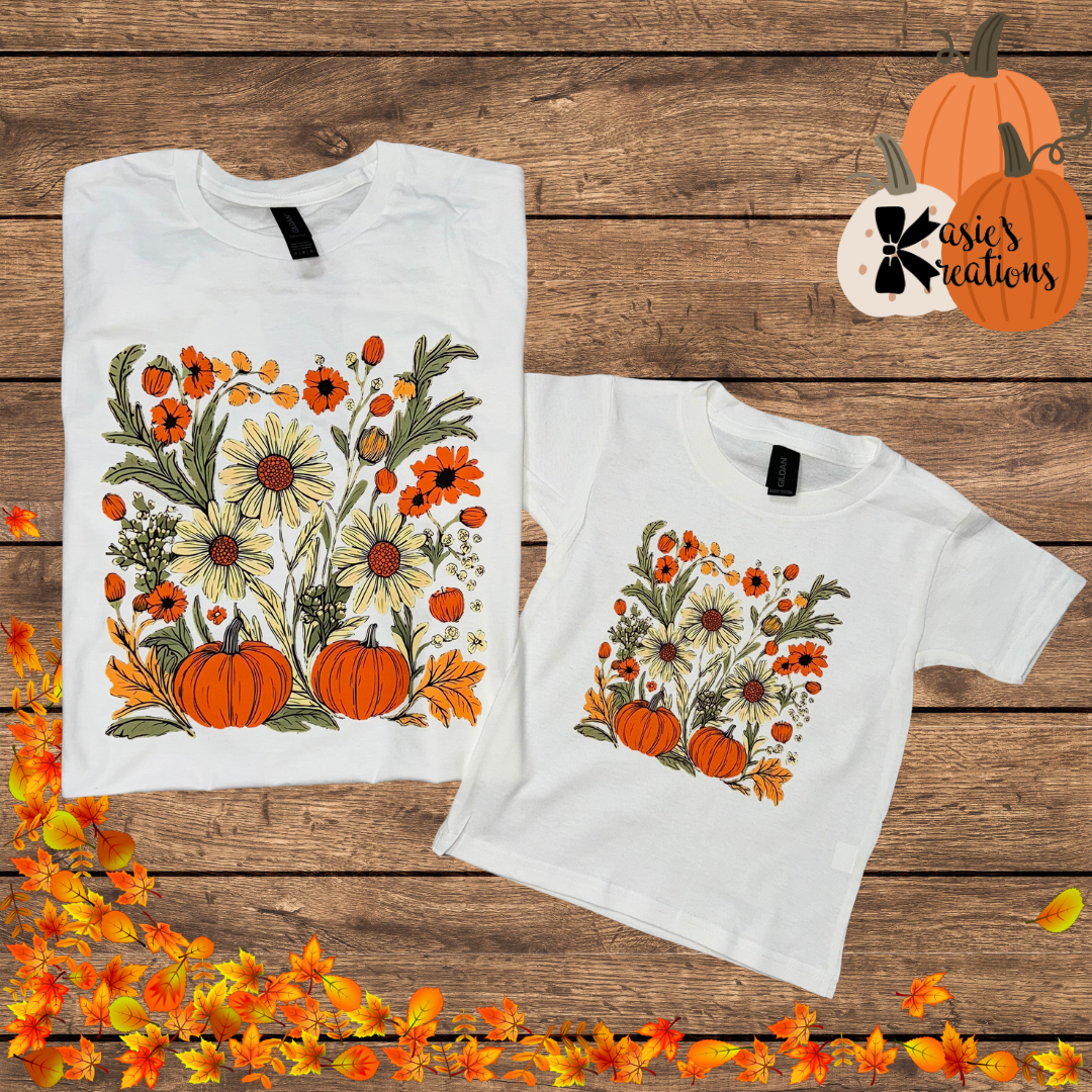 Pumpkin Floral Tee